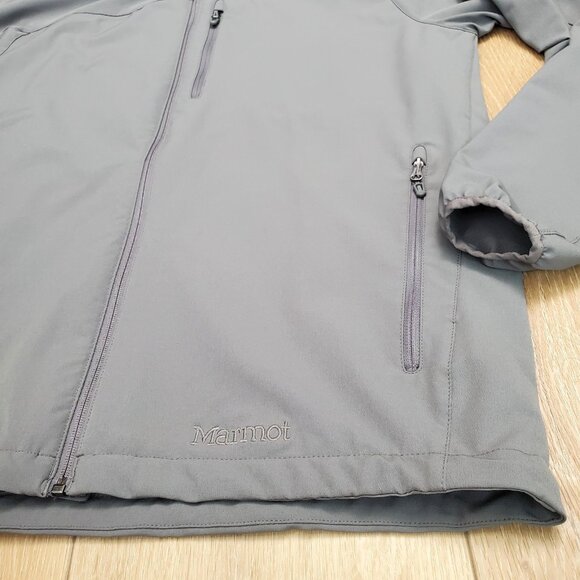 Marmot Jacket Mens XL Gray Tempo M3 Shoftshell Water Repellent Windbreaker Logo - Picture 7 of 16